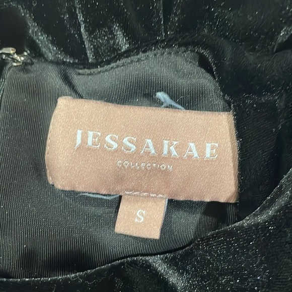 Jessakae Noor Velvet Black Draped Dress - Picture 4 of 9